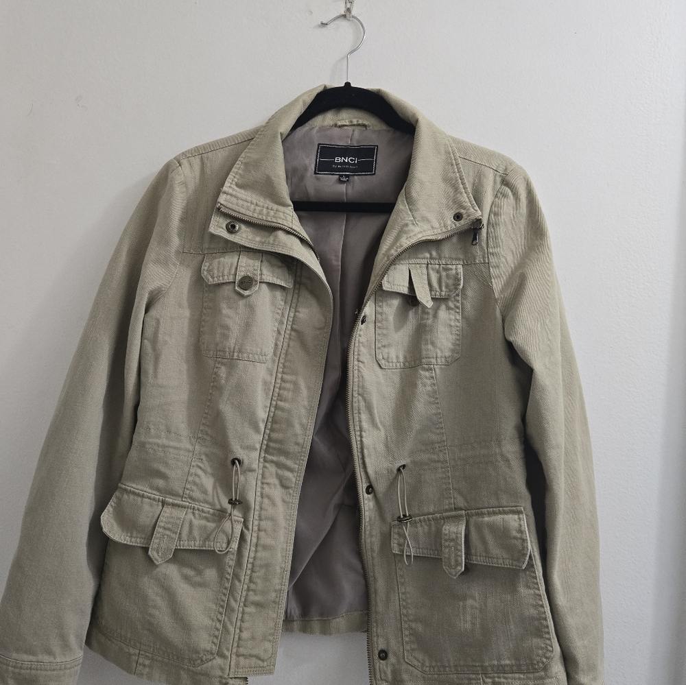 Blanc Noir utility jacket  Tan Field jacket  Full Zip  L - Picture 5 of 10